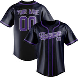 Custom Navy & Light Purple Colors Design Sports Baseball Jersey