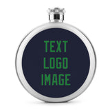 Custom Navy Emerald Green Hip Flask