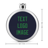 Custom Navy Emerald Green Hip Flask