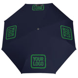 Custom Navy Emerald Green Automatic Umbrella