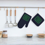 Custom Navy  Emerald Green Oven Mitt Set