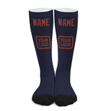 Custom Navy Coral Red Knee-High Sock
