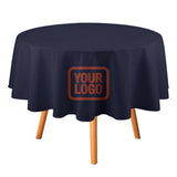 Custom Navy Coral Red Round Table Cloth