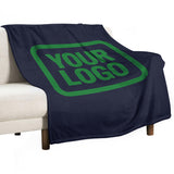 Custom Navy Emerald Green Blanket