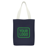 Custom Navy Coral Red Canvas Tote Bag