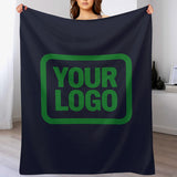 Custom Navy Emerald Green Blanket