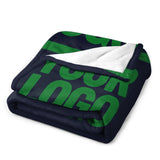 Custom Navy Emerald Green Blanket