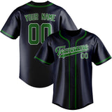 Custom Navy & Emerald Green Colors Design Sports Baseball Jersey
