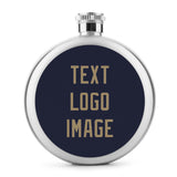 Custom Navy Light Khaki Hip Flask