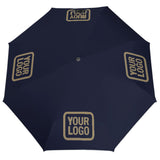 Custom Navy Light Khaki Automatic Umbrella