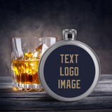 Custom Navy Light Khaki Hip Flask