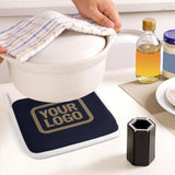 Custom Navy  Light Khaki Oven Mitt Set