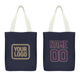 Custom Navy Purple Canvas Tote Bag