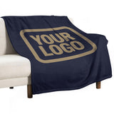 Custom Navy Light Khaki Blanket
