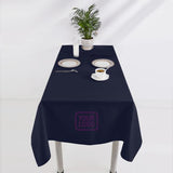 Custom Navy Light Khaki Square Table Cloth