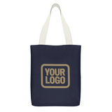 Custom Navy Purple Canvas Tote Bag