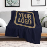 Custom Navy Light Khaki Blanket