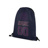 Custom Navy Purple Drawstring Bag