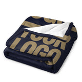Custom Navy Light Khaki Blanket