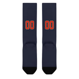 Custom Navy Orange Red Knee-High Sock