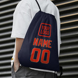 Custom Navy Orange Red Drawstring Bag