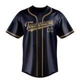 Custom Navy & Light Khaki Colors Design Sports Baseball Jersey