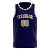 Custom Navy & Light Khaki Colors Design Sports Basketball Jersey
