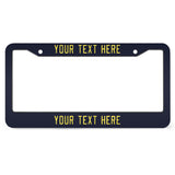 Custom Navy Light Yellow License Plate Frame