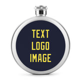 Custom Navy Light Yellow Hip Flask