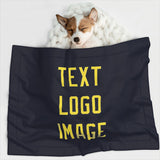 Custom Navy Light Yellow Pet Blanket