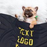 Custom Navy Light Yellow Pet Blanket