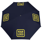 Custom Navy Light Yellow Automatic Umbrella