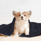 Custom Navy Light Yellow Pet Blanket