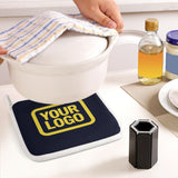 Custom Navy  Light Yellow Oven Mitt Set