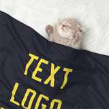 Custom Navy Light Yellow Pet Blanket