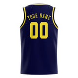 Custom Navy & Light Yellow Colors Design Sports Basketball Jersey