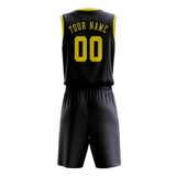 Custom Navy Light Yellow Basketball Set