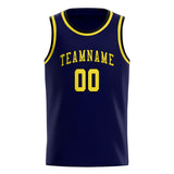 Custom Navy & Light Yellow Colors Design Sports Basketball Jersey