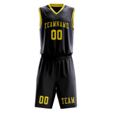 Custom Navy Light Yellow Basketball Set