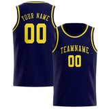 Custom Navy & Light Yellow Colors Design Sports Basketball Jersey