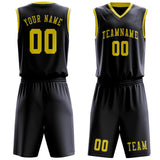 Custom Navy Light Yellow Basketball Set