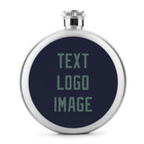 Custom Navy Blue Green Hip Flask