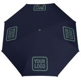 Custom Navy Blue Green Automatic Umbrella