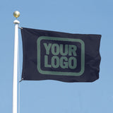 Custom Navy Blue Green Flag