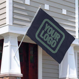Custom Navy Blue Green Flag