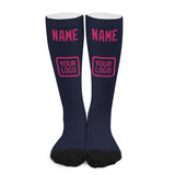 Custom Navy Pink Knee-High Sock