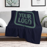 Custom Navy Blue Green Blanket