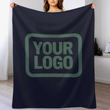 Custom Navy Blue Green Blanket