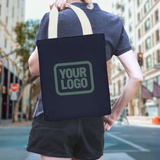 Custom Navy Pink Canvas Tote Bag