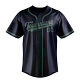 Custom Navy & Blue Green Colors Design Sports Baseball Jersey